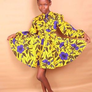 Sophie flare Ankara print dress for girls/ African women dress image 3