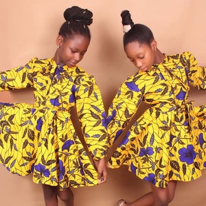 Sophie flare Ankara print dress for girls/ African women dress image 1