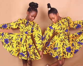 Sophie flare Ankara print dress for girls/ African women dress