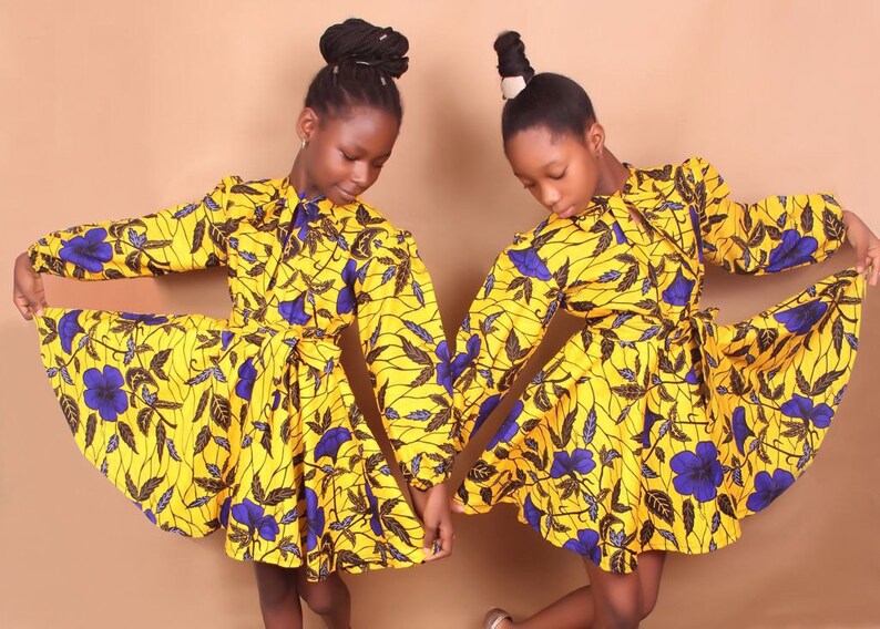 Sophie flare Ankara print dress for girls/ African women dress image 1