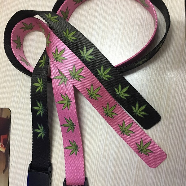 Unisex belt with Hemp, Marijuana leaf design. Removable buckle for custom length and fit. Hold your pants up with style. 420 Friendly