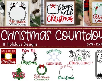 Christmas Countdown SVG Bundle, Christmas SVG Design Bundle