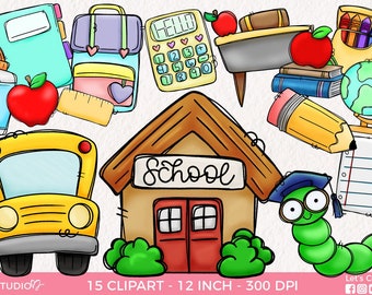 School Clipart Designs, School clip art graphics, school graphics for sublimation,