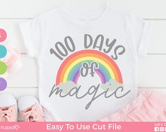 100 giorni di scuola SVG Cut file, 100 giorni di disegni svg magici