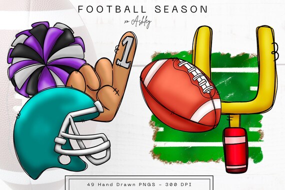 HUGE Football Clipart BUNDLE, Football Graphics for Sublimation Designs,