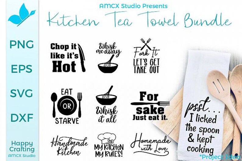 Download Kitchen Tea Towel SVG Bundle Kitchen decor quote svg files ...