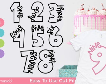 Birthday Numbers SVG | Birthday Shirt SVG Bundle | Birthday SVG Designs | Birthday