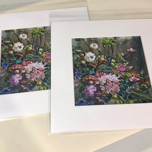 Art Print / Archival Print / Floral Still Life / Flowers / Original Art / Painting / 8&quot; x 8&quot; / Morning Dew (20-07)