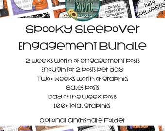 Spooky Sleepover | Halloween | Facebook Engagement Bundle | Interaction Posts