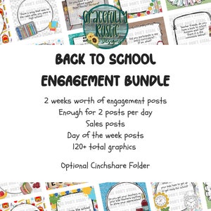 Back to School Facebook Engagement Bundle | Interaction Posts