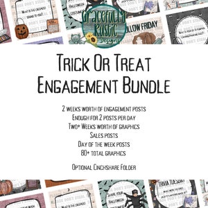Trick or Treat | Halloween | Fall | Facebook Engagement Bundle + Cinchsare | Interaction Posts
