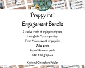 Preppy Fall | Autumn | Facebook Engagement Bundle | Interaction Posts