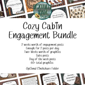 Cozy Cabin | Facebook Engagement Bundle + Cinchsare | Interaction Posts