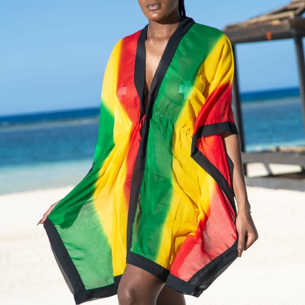 Jamaican and Rasta beach coverup
