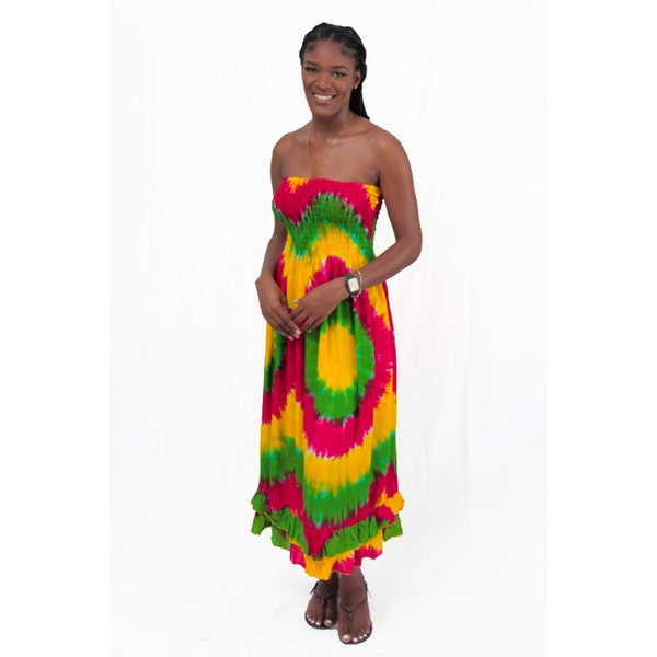 Rasta tyedye maxi dress