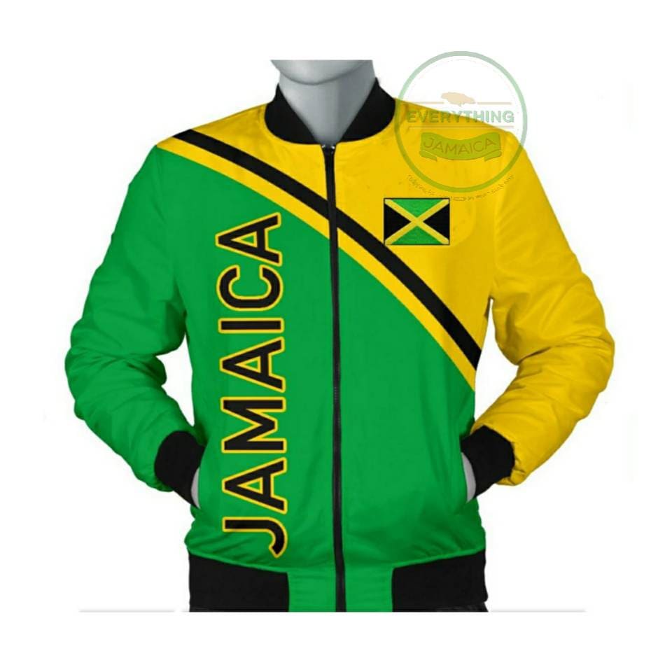 Jamaican Bomber Jacket Unisex | Jamaica Coat | Jamaica Tracksuit ...