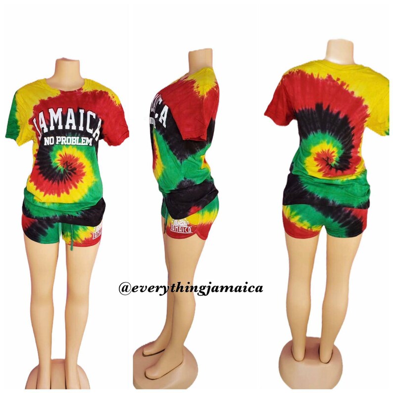 Jamaica Rasta Tyedye Ladies Shorts Set Etsy