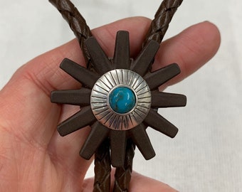 Handmade Spur Rowel Necklace w Aztec concho