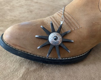 Handmade Spur Rowel Necklace w Aztec concho