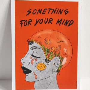 Print carte postale illustration aquarium "something for your mind"
