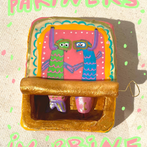 Vintage sardine can shaped jewellery - partners in brine - funny trinket box - matchbox - ring box - jewellery box - partners in brine