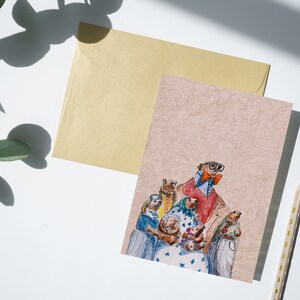 A6 - Kunstpostkarte - Erdmännchen familie - Matt - Weiche Haptik - Rückseite blanko