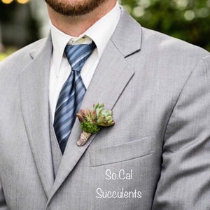 Succulent Boutonniere Succulent Wedding Succulent Bouquet Wedding Personals Succulent Groomsman image 4