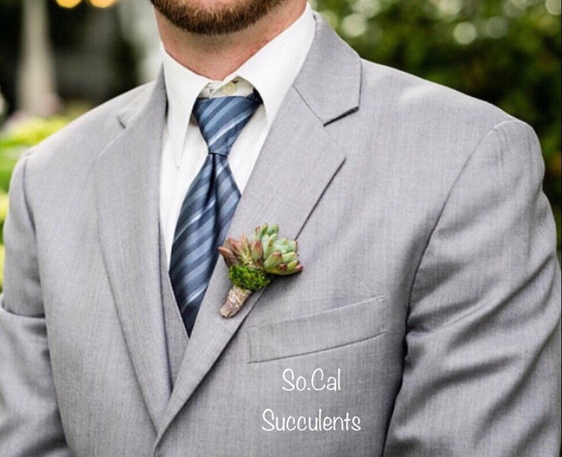 Succulent Boutonniere Succulent Wedding Succulent Bouquet Wedding Personals Succulent Groomsman image 4