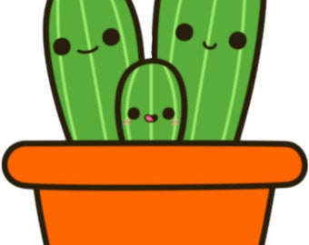 Cute Cactus Clipart - Succulent Clipart - Invitation and Stationary Art - Cartoon