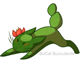 CATcus Cat Cacti Clipart - Succulent - Cartoon Clipart - Invitations and Stationary -
