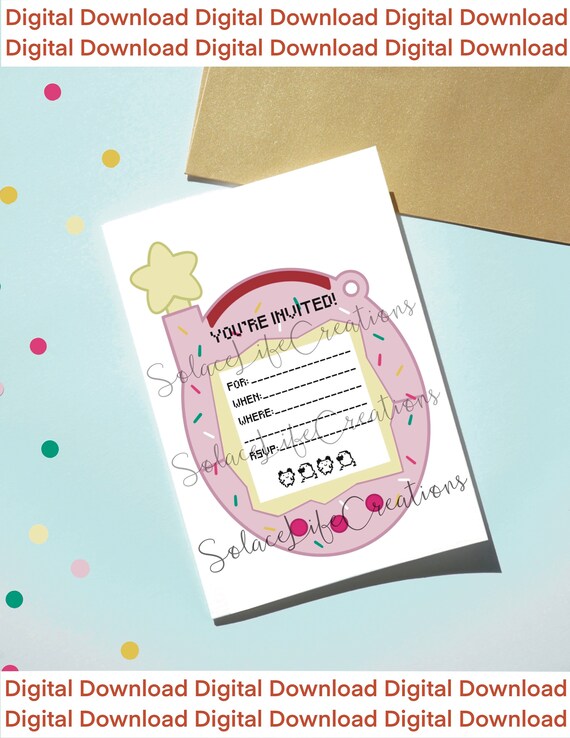 Turning Red Invitations Tamagotchi Party Tamagotchi - Etsy