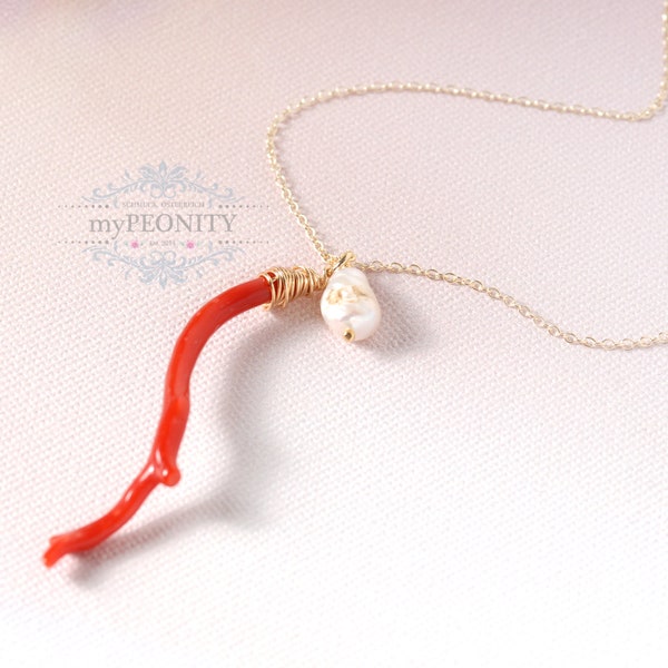 Collier perlé de branche de corail délicat, bijoux d’été, collier de corail délicat, branche de corail rouge naturel, bijoux minimalistes, TA181