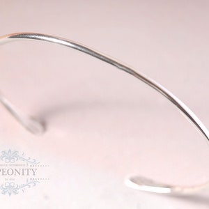 Round narrow silver open bangle, thin cuff bracelet, delicate stacking bracelet, simple jewelry, jewelry set, SA013