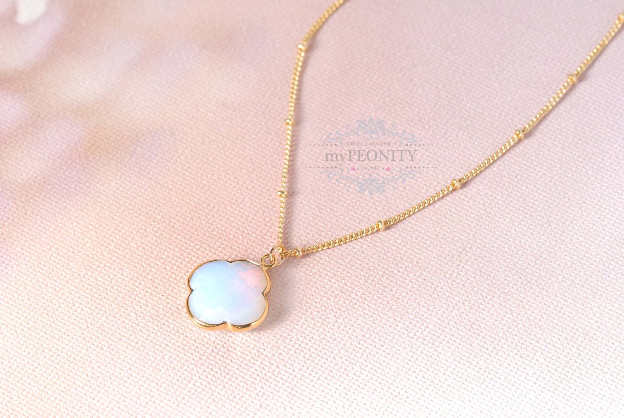 Opalite clover necklace, lucky necklace, minimalist clover jewelry, lucky clover jewelry, opalite jewelry set necklace earrings, TA230