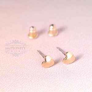 Minimalistische Gold Herz Ohrstecker, Kleine Herz Rahmen Ohrstecker, Liebe Ohrstecker, Romantisches Geschenk für Sie, Schmuckset, TO161