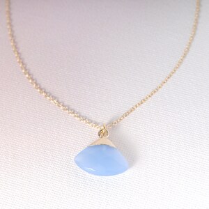 Edelstein Fächer Halskette, blau rosa Edelstein, Statementkette, Geschenk für sie, Boho Kette, günstige Halskette, japanische Kette, TA210