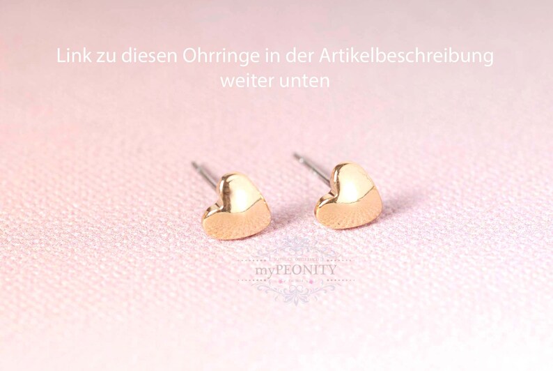 Kleine Herz Ohrstecker, Valentinstag Schmuck, süße Ohrringe, romantisches Geschenk, Liebe Schmuck, Gold Herzen, Geschenk für Freundin TO064 Bild 7