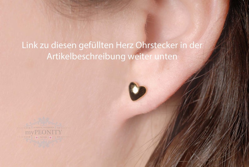 Kleine Herz Ohrstecker, Valentinstag Schmuck, süße Ohrringe, romantisches Geschenk, Liebe Schmuck, Gold Herzen, Geschenk für Freundin TO064 Bild 8