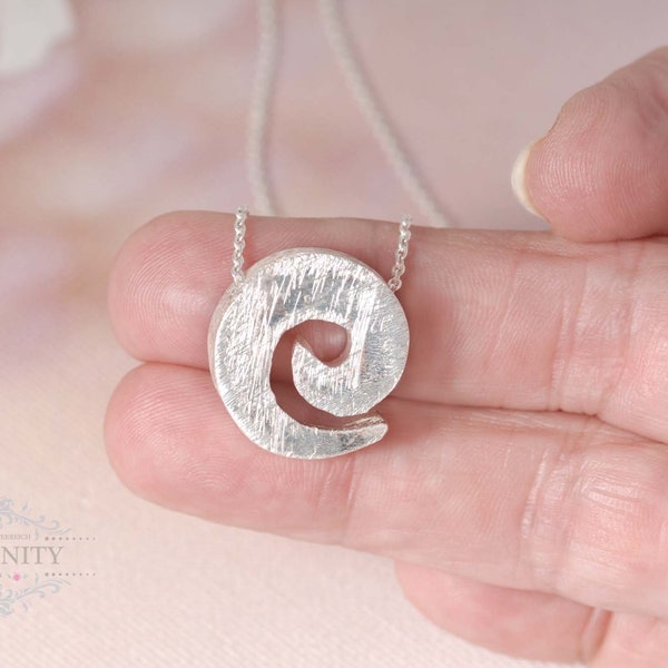 Collier Escargot Argent Brossé