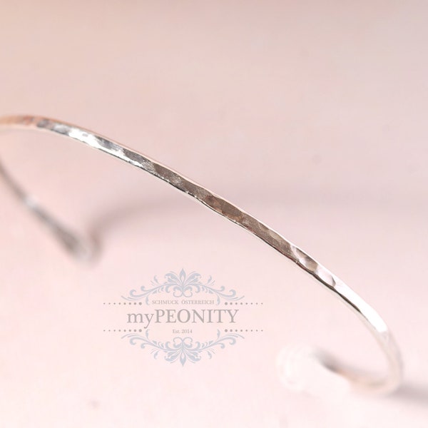 Hammered silver open bangle, delicate bangle, cuff silver, stacking bracelet, cuff bracelet, set of bracelets, dainty bangles, SA004