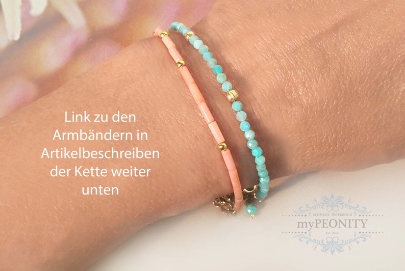 Delikat halsband tillverkat av amazonit ädelsten, guld eller silver, turkos sommarsmycken surfhalsband amazonit, minimalistiskt halsband, TKg-001 bild 8