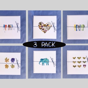 Greeting Cards || 3 PACK || Watercolour Print || Pressed Flowers || Gift Cards