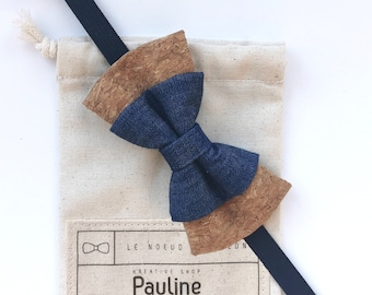 Cork bow tie - Children's accessory - Wedding outfit accessory - Wooden bow tie