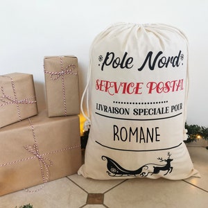 Personalized Santa hood first name, gift idea for child, responsible gift packaging