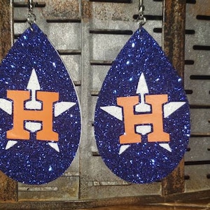 Dallas Cowboys Faux Leather and HTV teardrop Earrings
