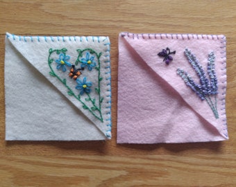 Hand Embroidered Felt Bookmarks