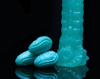 Ovipositor - Aquarius Ovipositor Dildo With Silicone Eggs - Kegel Eggs- Silicone Eggs - Squishy Eggs - Vaginal Eggs