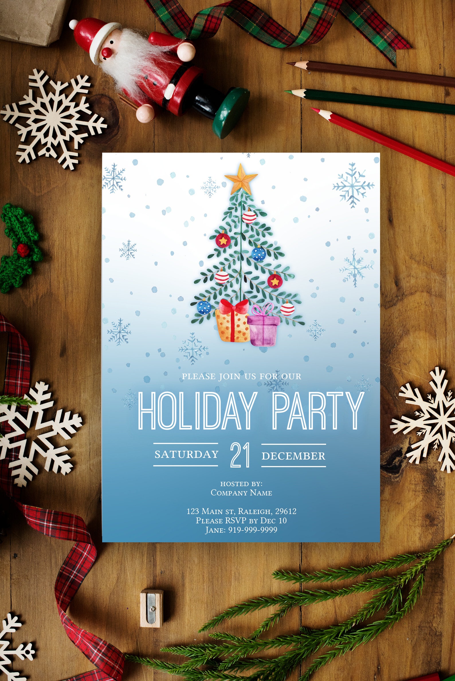 Company Christmas Party Invitation Instant Download Editable | Etsy