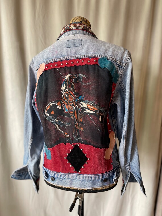 1980s Vintage Levi’s Custom Native American Patchw