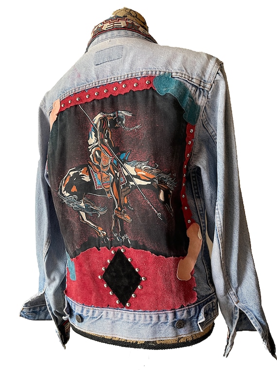 1980s Vintage Levi’s Custom Native American Patchw